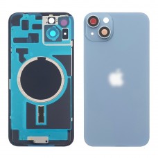 Заднее стекло корпуса для Apple iPhone 14 Plus синий (синее) с рамкой и стеклом камеры