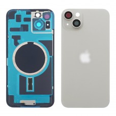 Заднее стекло корпуса для Apple iPhone 14 Plus белый (белое) с рамкой и стеклом камеры