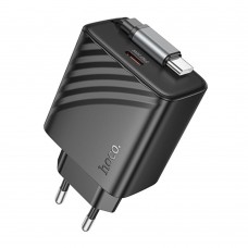 Сетевое зарядное устройство Hoco N58 Type-C PD 30W + кабель Type-C черный Сетевое зарядное устройство Hoco N58 Type-C PD 30W + кабель Type-C черный