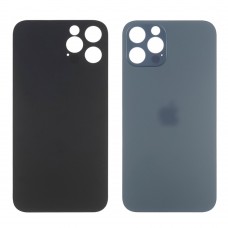 Заднее стекло корпуса для Apple iPhone 12 Pro Max синий (синее) маленький вырез под камеру