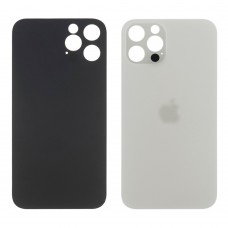 Заднее стекло корпуса для Apple iPhone 12 Pro Max серебристый (белое) маленький вырез под камеру
