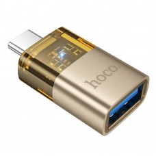 Адаптер переходник Hoco UA36B Type-C to USB золотистый
