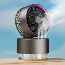 Настольный беспроводной вентилятор F5 с функцией увлажнения и подсветкой черный