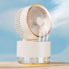 Настольный беспроводной вентилятор F5 с функцией увлажнения и подсветкой белый