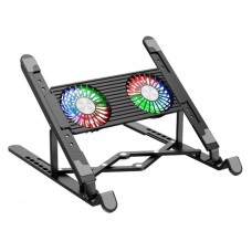 Подставка для ноутбука Hoco DH17 с вентиляторами и LED подсветкой черный