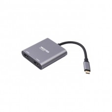 Переходник 2в1 Type-C to 2 HDMI grey