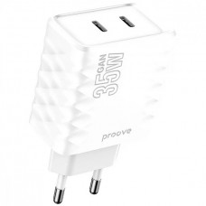 Зарядное устройство сетевое Proove Speed Surge Gan 35W (Type-C + Type-C) 2 выхода белый