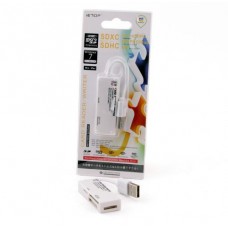 Кардридер USB Atcom TD2047, белый, USB 2.0 - microSD / SD / MS (10716)