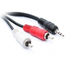 Кабель-переходник звуковой, 3.5 мм (M) - 2xRCA (M), 1.8 м, черный, Atcom (10707)