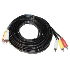 Кабель-переходник звуковой, 3xRCA (M) - 3xRCA (M), 7.5 м, черный, Atcom (13275)