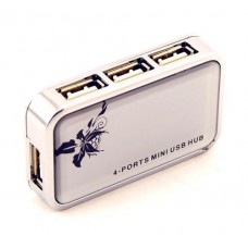 Хаб USB Atcom TD707, белый, USB 2.0 - 4xUSB 2.0, кабель 12 см (15273)