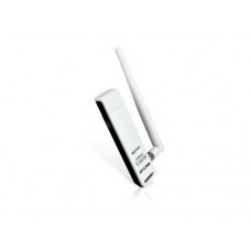 Сетевой адаптер USB TP-LINK TL-WN722N, белый, до 150 Мбит/с, 802.11n, WPS, USB 2.0, съемная антенна