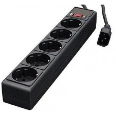 Фильтр сетевой для ИБП Gembird, 5 розеток, 1.8 м, черный, 10А, до 2.2 кВт, выключатель, заземление (SPG5-X-6B)