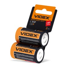 Батарейка C (R14), солевая, Videx, 2 шт, 1.5V, Shrink