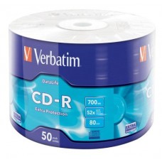 Диск CD-R 50 Verbatim, 700Mb, 52x, Extra, Wrap Box (43787)