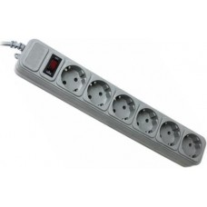 Фильтр сетевой Gembird, 6 розеток, 4.5 м, Grey, 10А, до 2.2 кВт, выключатель, заземление, 3x0.75 мм? (SPG6-G-15G)
