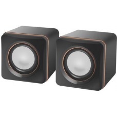 Колонки 2.0 Defender SPK 33, черный/оранжевый, 5 Вт, 3.5 мм, питание от USB, регулятор громкости (65633)