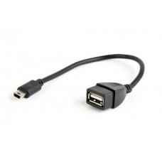 Кабель USB 2.0 AF - miniUSB (5P), 15 см, черный, Cablexpert (A-OTG-AFBM-002)