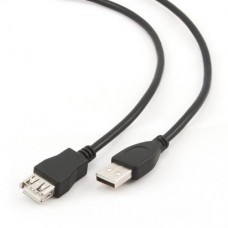 Кабель USB 2.0 AM - USB AF, 3 м, черный, Cablexpert (CCP-USB2-AMAF-10)