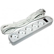 Фильтр сетевой Gembird, 5 розеток, 4.5 м, Grey, 10А, до 2.2 кВт, выключатель, заземление, 3x0.75 мм? (SPG5-G-15G)