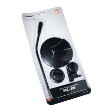 Микрофон REAL-EL MC-20 черный, на подставке, кабель 1.8 м Микрофон REAL-EL MC-20 черный, на подставке, кабель 1.8 м