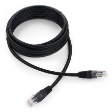 Патч-корд 3 м, UTP, черный, Cablexpert, Cat.5e, CCA, PVC (PP12-3M/BK)