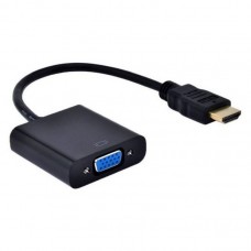 Переходник HDMI (M) - VGA (F), STLab U-990, черный, 15 см, 3.5 мм для передачи звука, microUSB для дополнительного питания