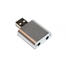 Звуковая карта USB 2.0, 7.1, Dynamode C-Media 108, серебристый, 90 дБ, EAX2.0 / A3D1.0, алюминиевый корпус, Blister