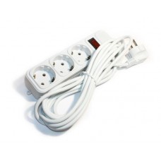 Фильтр сетевой Maxxter, 3 розетки, 4.5 м, Grey, 10А, до 2.2 кВт, выключатель, заземление, 3x0.5 мм? (SPM3-G-15G)