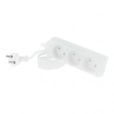 Удлинитель сетевой Tecro, 3 розетки, 1.5 м, белый, 10А, 2x1 мм? (TSC-3-1.5)