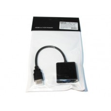 Переходник HDMI (M) - VGA (F), STLab U-990 Pro BTC, черный, 20 см, эмулятор монитора