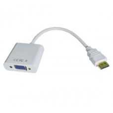Переходник HDMI (M) - VGA (F), STLab U-990, белый, 15 см, 3.5 мм для передачи звука, microUSB для дополнительного питания