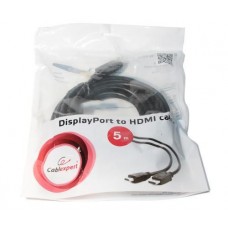 Кабель DisplayPort (M) - HDMI (M), 5 м, черный, Cablexpert (CC-DP-HDMI-5M)