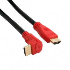 Кабель HDMI (M) - HDMI (M), 1.5 м, черный, Extradigital, V2.0, угловой разъем (KBH1670)