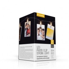 Гирлянда светодиодная ColorWay, для фото, с прищепками, 20 LED, 3 м, 2xAA (CW-LCP-20L30B)