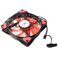 Вентилятор 120 мм, Cooling Baby 12025BRL, черный, 120x120x25 мм, Red LED подсветка (15 LED), 1000 об/мин, 22 дБ, 3-pin/Molex,