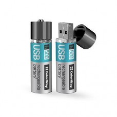 Аккумулятор AA-USB, 1200 mAh, ColorWay, 2 шт, 1.5V (CW-UBAA-02)