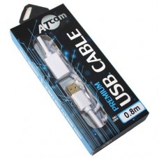 Кабель USB 2.0 AM - USB AF, 0.8 м, белый, Atcom Premium (13424)
