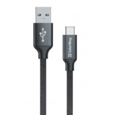 Кабель USB AM - Type-C, 1 м, черный, ColorWay, 2.1A (CW-CBUC003-BK)