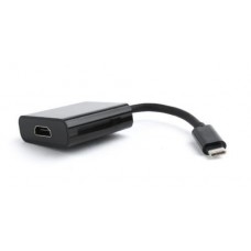Переходник Type-C (M) - HDMI (F), Cablexpert, черный, 15 см, 4K / 30 Гц (A-CM-HDMIF-01)