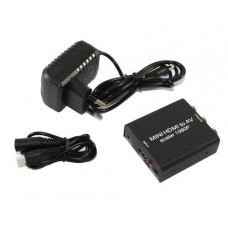 Переходник HDMI (F) - 3xRCA (F), Atcom, черный, блок питания (15275)