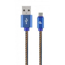 Кабель Cablexpert USB 2.0 AM - microUSB (5P) 1 метр 2.1A (CC-USB2J-AMmBM-1M-BL) синий