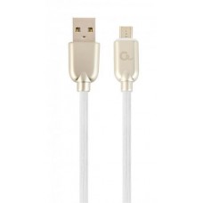 Кабель USB 2.0 AM - microUSB (5P), 1 м, белый, Cablexpert, 2.1A (CC-USB2R-AMmBM-1M-W)