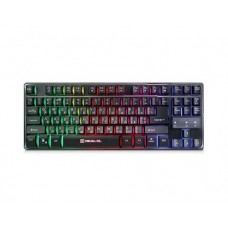 Клавиатура REAL-EL Gaming 8710 TKL Backlit, черный, USB, мембранная, подсветка, металлическое основание, 87 кнопок