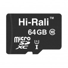 Карта памяти microSDXC, 64Gb, Hi-Rali, Class10 UHS-I U1, без адаптера (HI-64GBSDCL10-00)