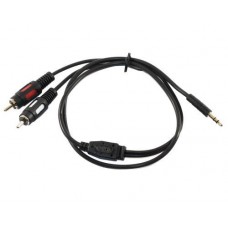 Кабель-переходник звуковой, 3.5 мм (M) - 2xRCA (M), 0.8 м, черный, Atcom (10810)