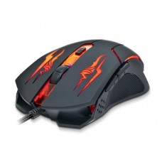 Мышь REAL-EL RM-520 Gaming, черный, USB, оптическая, 800/1200/1600/2400 dpi, 5 кнопок, 1,5 м, LED подсветка