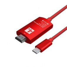 Кабель HDMI (M) - Type-C (M), 2 м, Red, Extradigital, V1.4 (KBH1751)