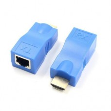 Удлинитель сигнала HDMI по витой паре Extradigital, синий, 2 шт, до 30 м (KBH1754)