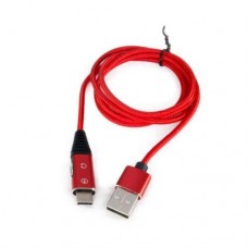 Кабель USB AM - Type-C (M) / Type-C (F), 1 м, Red, Extradigital (KBU1773)
